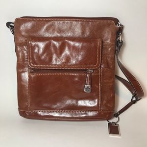 Giani Bernini Glazed Leather Purse In Cognac